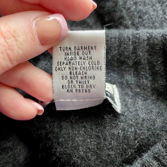 Wool Sweater M Express Tricot Vintage Black Lambswool Angora Soft Warm - Picture 12 of 12